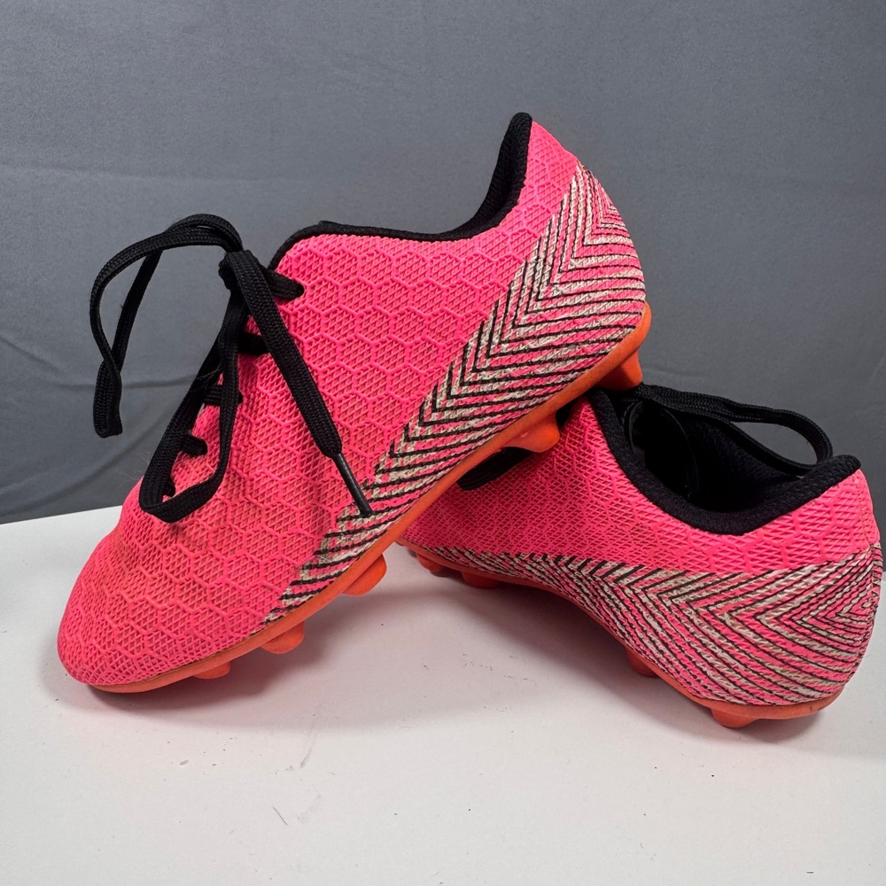BomKinta Soccer Cleats Girls Kids Neon Pink Orange Honeycomb Textured Studs
